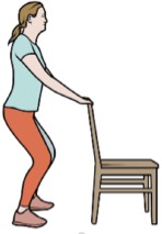 Flexão do quadril com apoio na cadeira